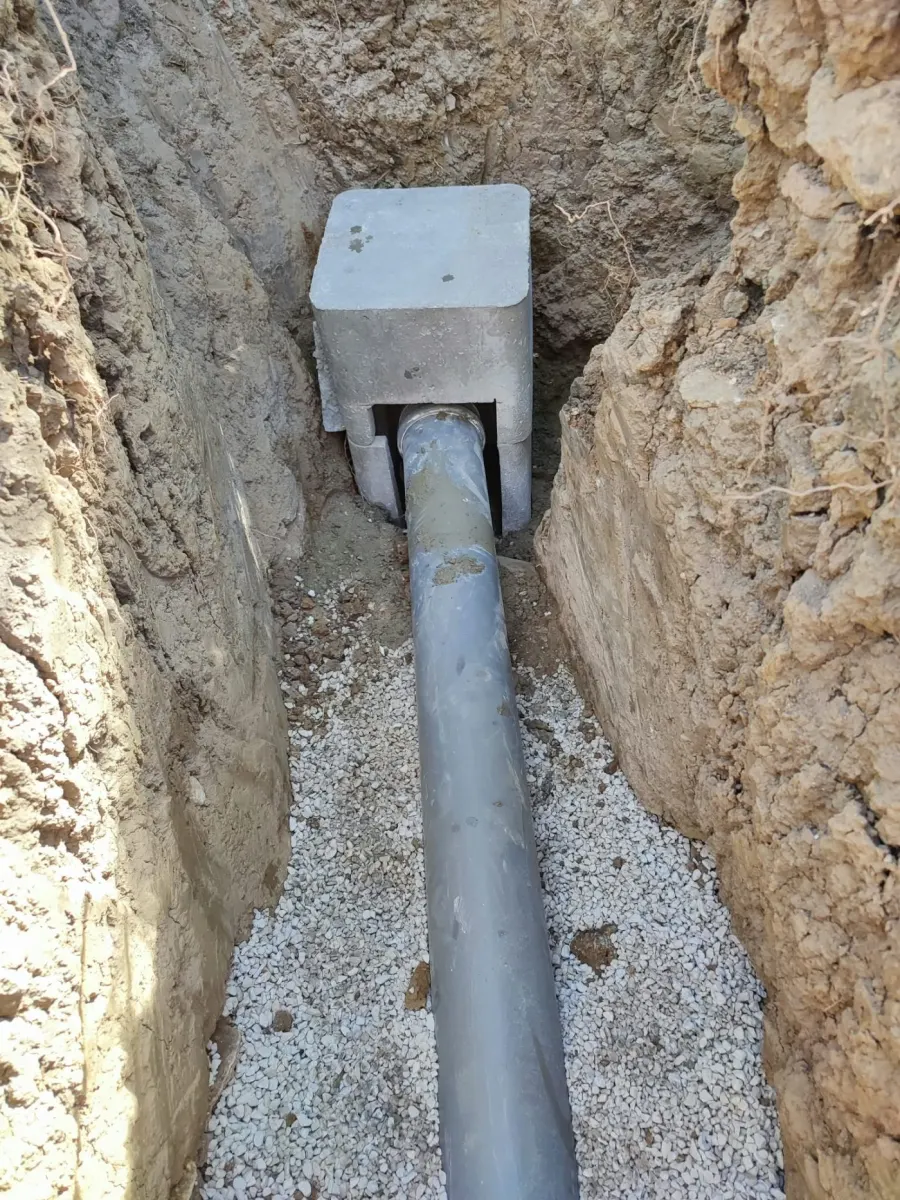 Chantier de gestion des eaux de pluie par Ebenia